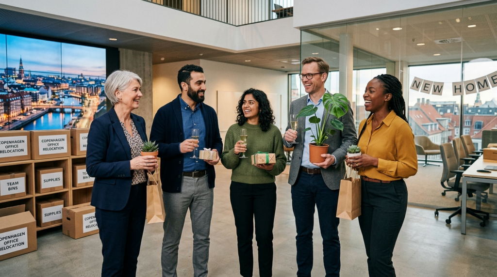Dynamic photograph of a diverse team of professionals in a C