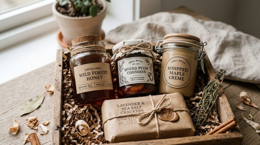 Close-up of luxury seasonal delicacy collection showing hand